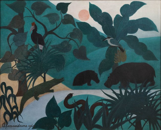 Alexandrine Kelder - Gortmans | Paysage aux Hippopotames, 1967