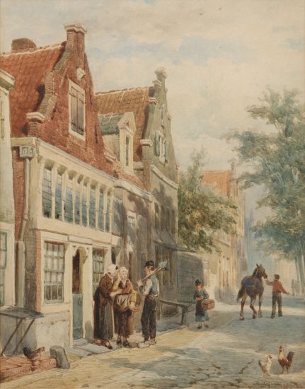 Cornelis Springer | View on the Zuiderhavendijk in Enkhuizen, 1886