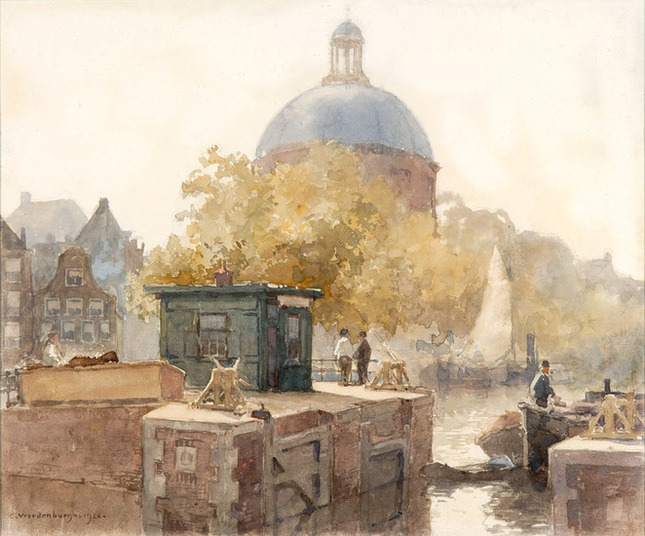 Cornelis Vreedenburgh | De koepelkerk gezien vanaf 't Singel, Amsterdam
