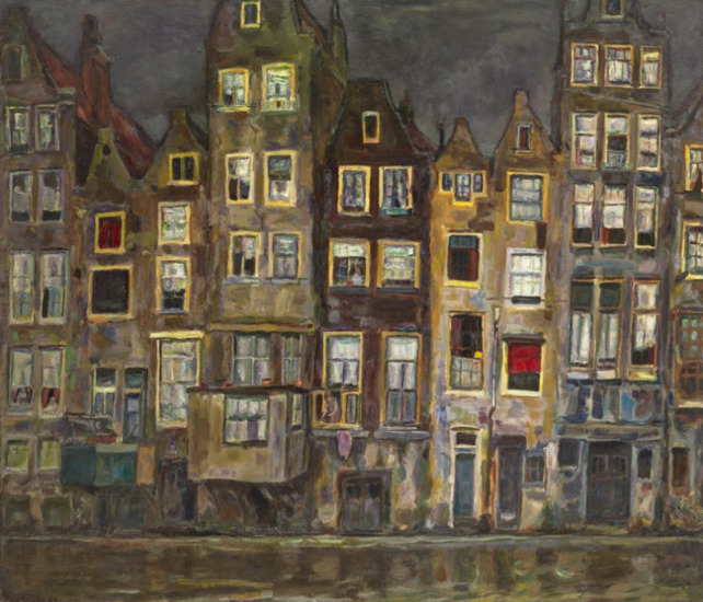 Jan Sluijters | Huizen aan de Oudezijds Achterburgwal te Amsterdam, 1927