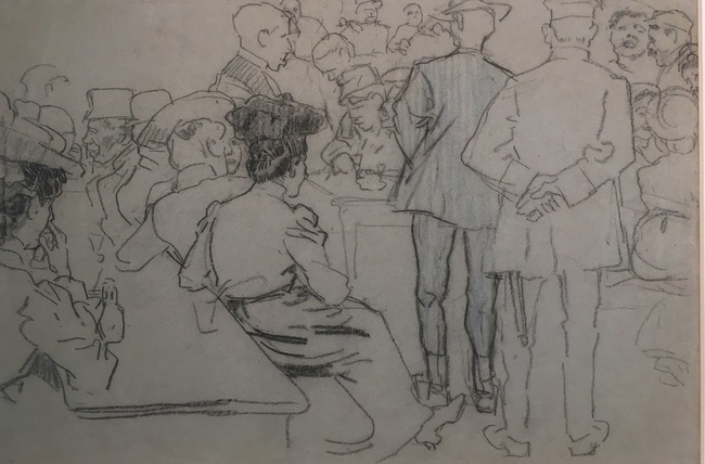Leo Gestel | Gezelschap in een cafe, circa 1907