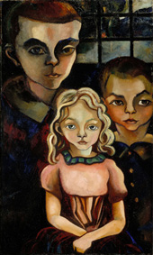 Drie kinderen (John, Edgar en Annie Fernhout)
