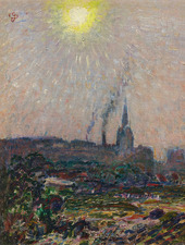 Outskirts of Amsterdam with bright sun, circa 1907