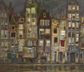 Houses on Oudezijds Achterburgwal in Amsterdam, 1927