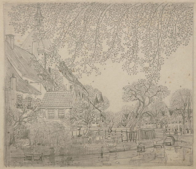W.O.J Nieuwenkamp | Vallende bladeren in de herft, Amersfoort, circa 1907