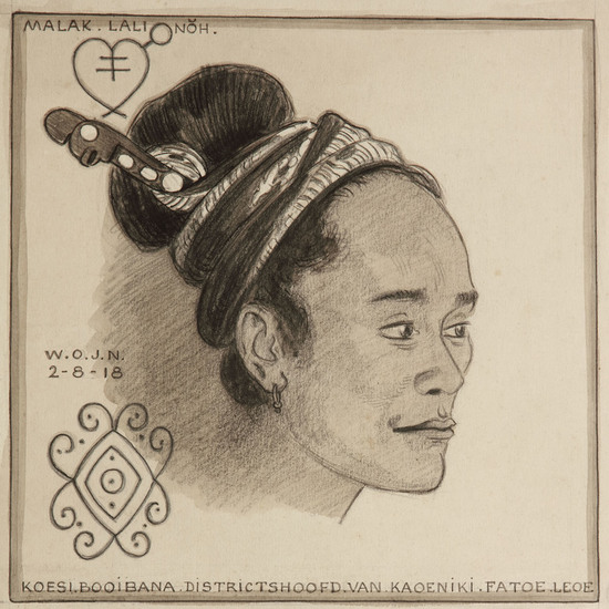 W.O.J Nieuwenkamp | Koesi Booibana, district chief of Kaoeniki Fatoe Leoe, 1918