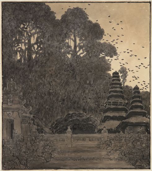 W.O.J Nieuwenkamp | Gowah Lawah bat cave temple, Bali, 1937